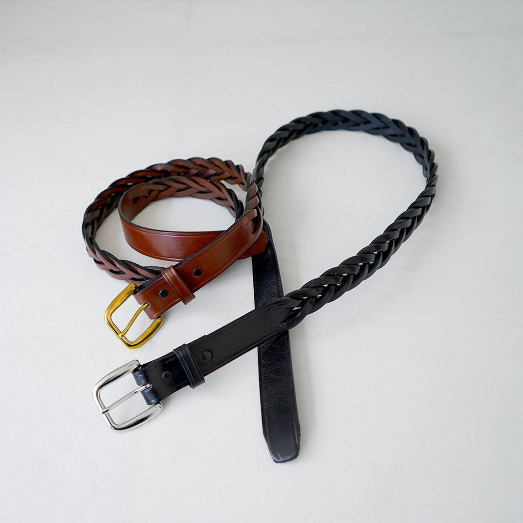TORY LEATHER / 롱 팁 브레이드 벨트