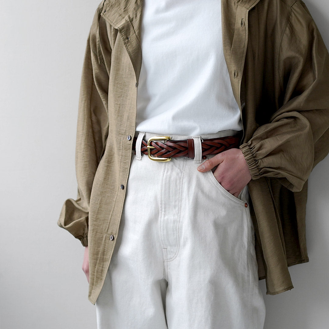 TORY LEATHER / 롱 팁 브레이드 벨트
