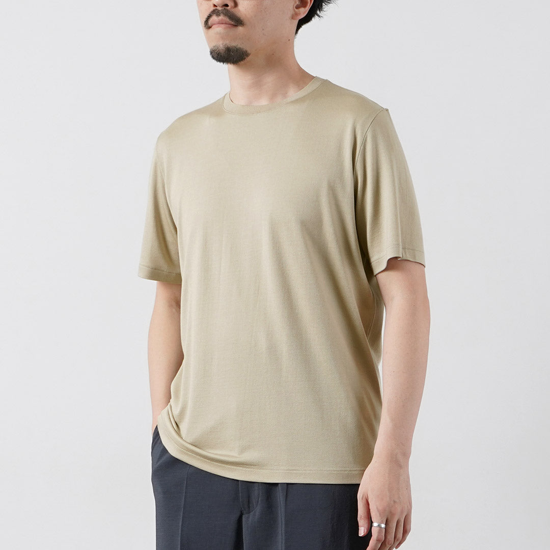 YONETOMI NEW BASIC / T-shirt habillé en laine et soie