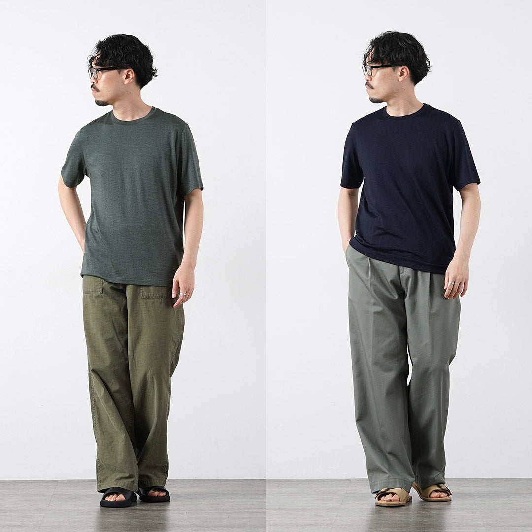 YONETOMI NEW BASIC / T-shirt habillé en laine et soie