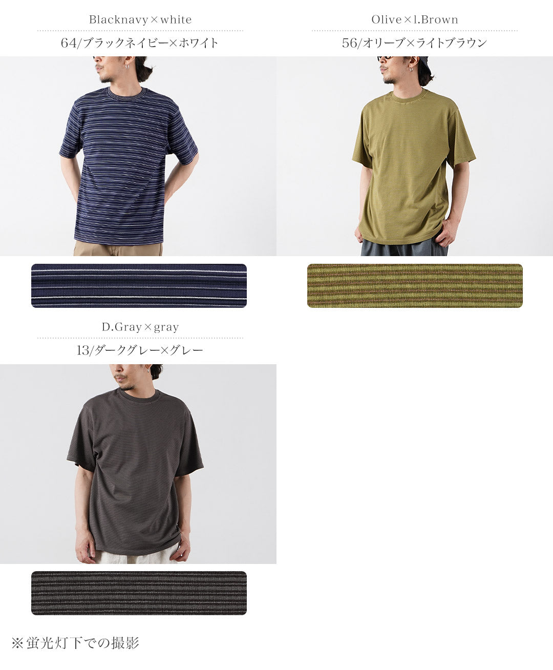 YONETOMI NEW BASIC / Garment-Dyed Striped Short Sleeve T-Shirt