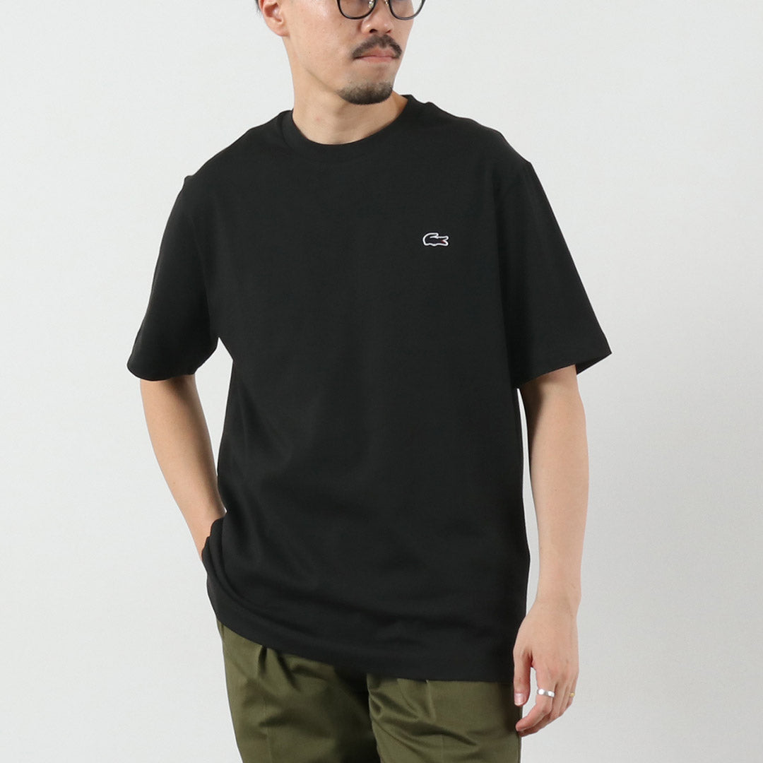 LACOSTE / Outlined Crocodile Crew Neck T-Shirt