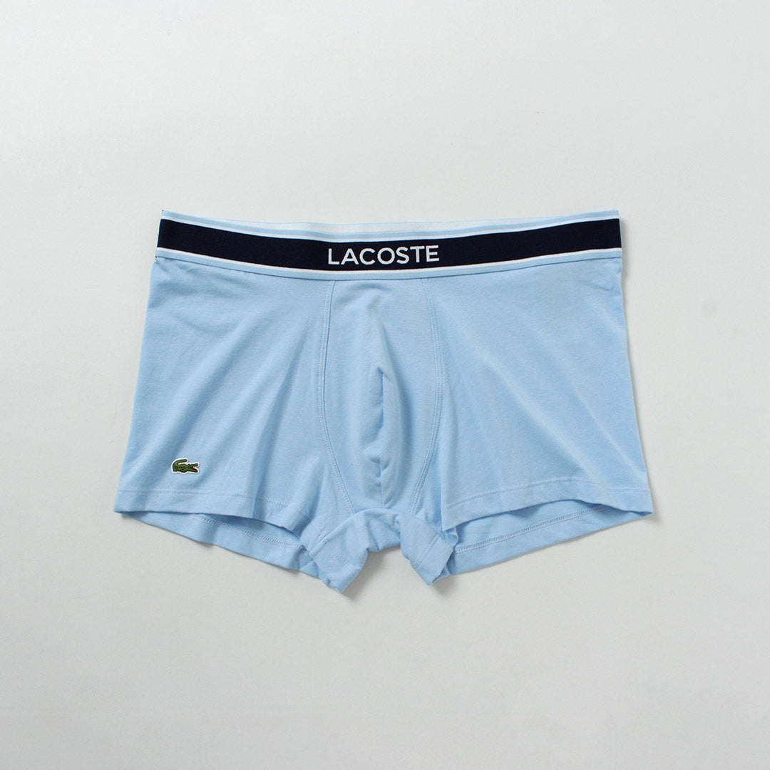 LACOSTE / Monogram and Plain 3-Pack Stretch Cotton Trunks Set