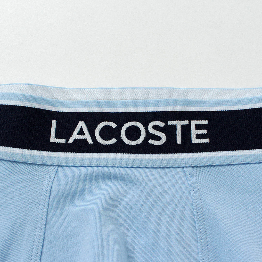 LACOSTE / Monogram and Plain 3-Pack Stretch Cotton Trunks Set