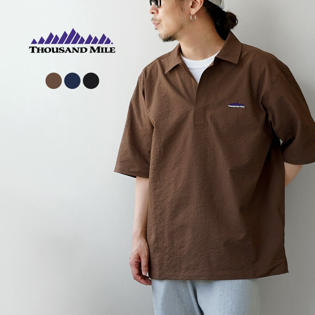 THOUSAND MILE / Chemise Skipper à manches courtes Seersucker