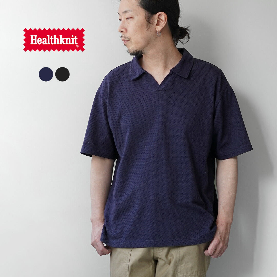 HEALTHKNIT / US Cotton Mesh Skipper Polo Shirt