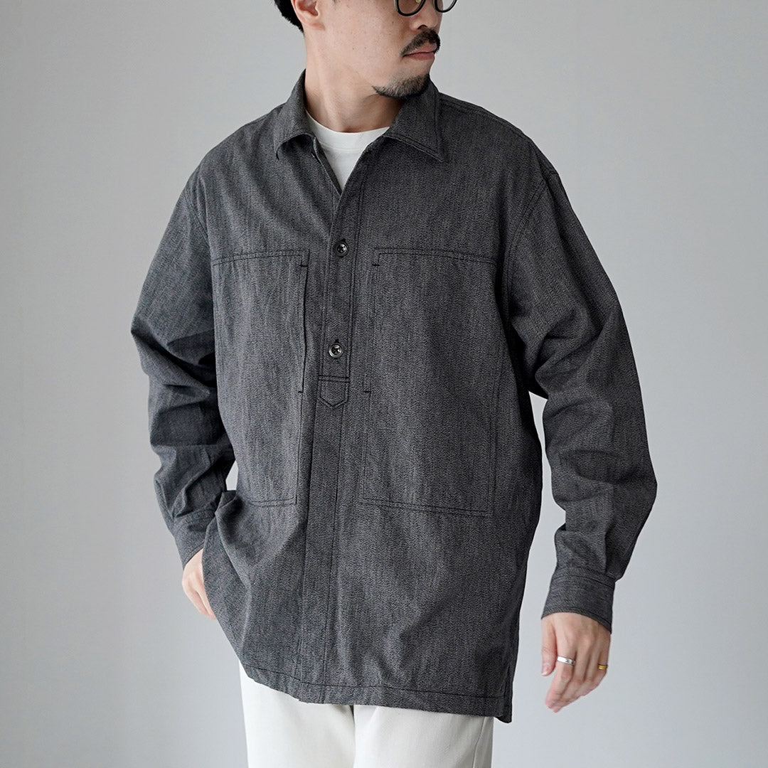 FUJITO / Chemise Army – Chambray Selvedge Chiné Torsadé