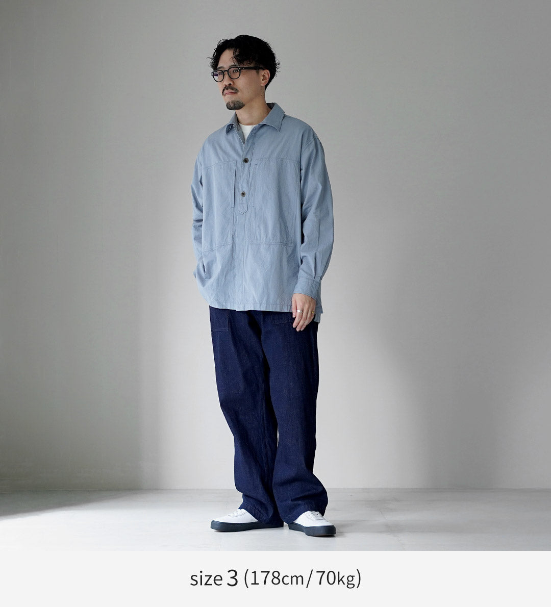 FUJITO / Chemise Army – Chambray Selvedge Chiné Torsadé