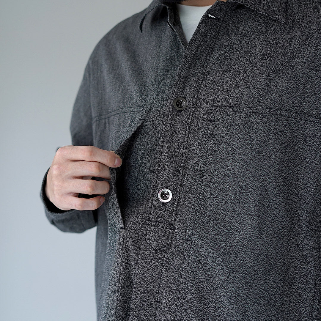 FUJITO / Chemise Army – Chambray Selvedge Chiné Torsadé