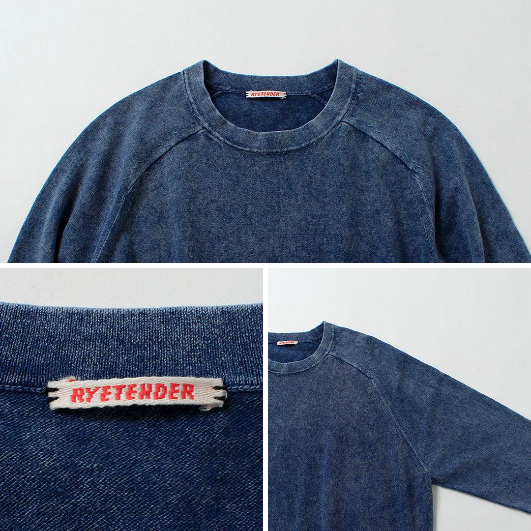 RYE TENDER / Lewis Pigment Dye Raglan Long Sleeve T-Shirt