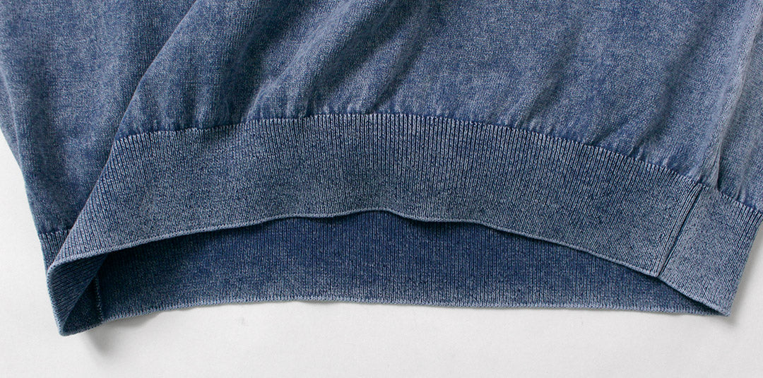 RYE TENDER / Odessa Pigment-Dyed Knit Polo Shirt