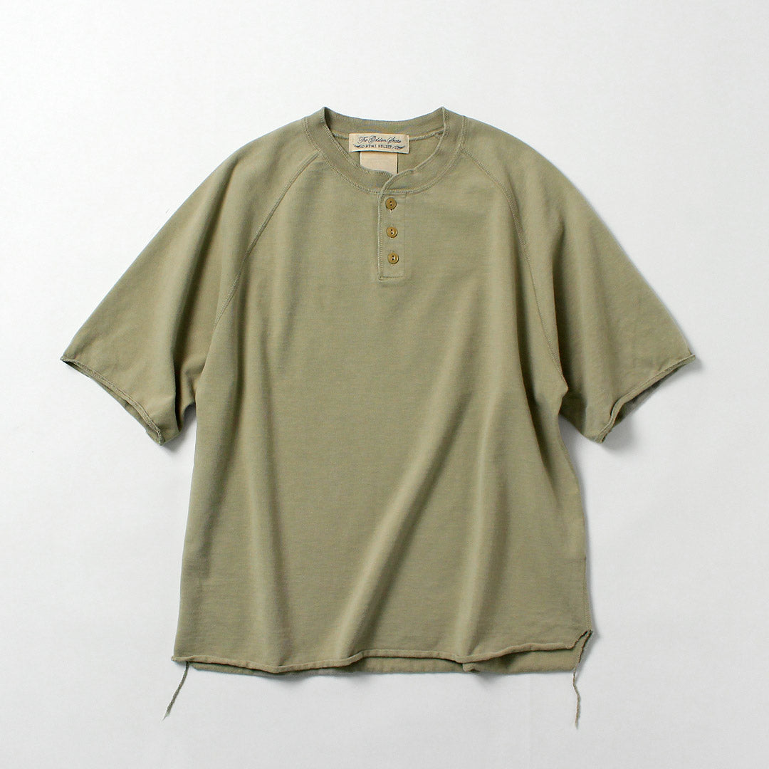 REMI RELIEF / Supima French Terry Henley Neck S/S Crew Sweatshirt