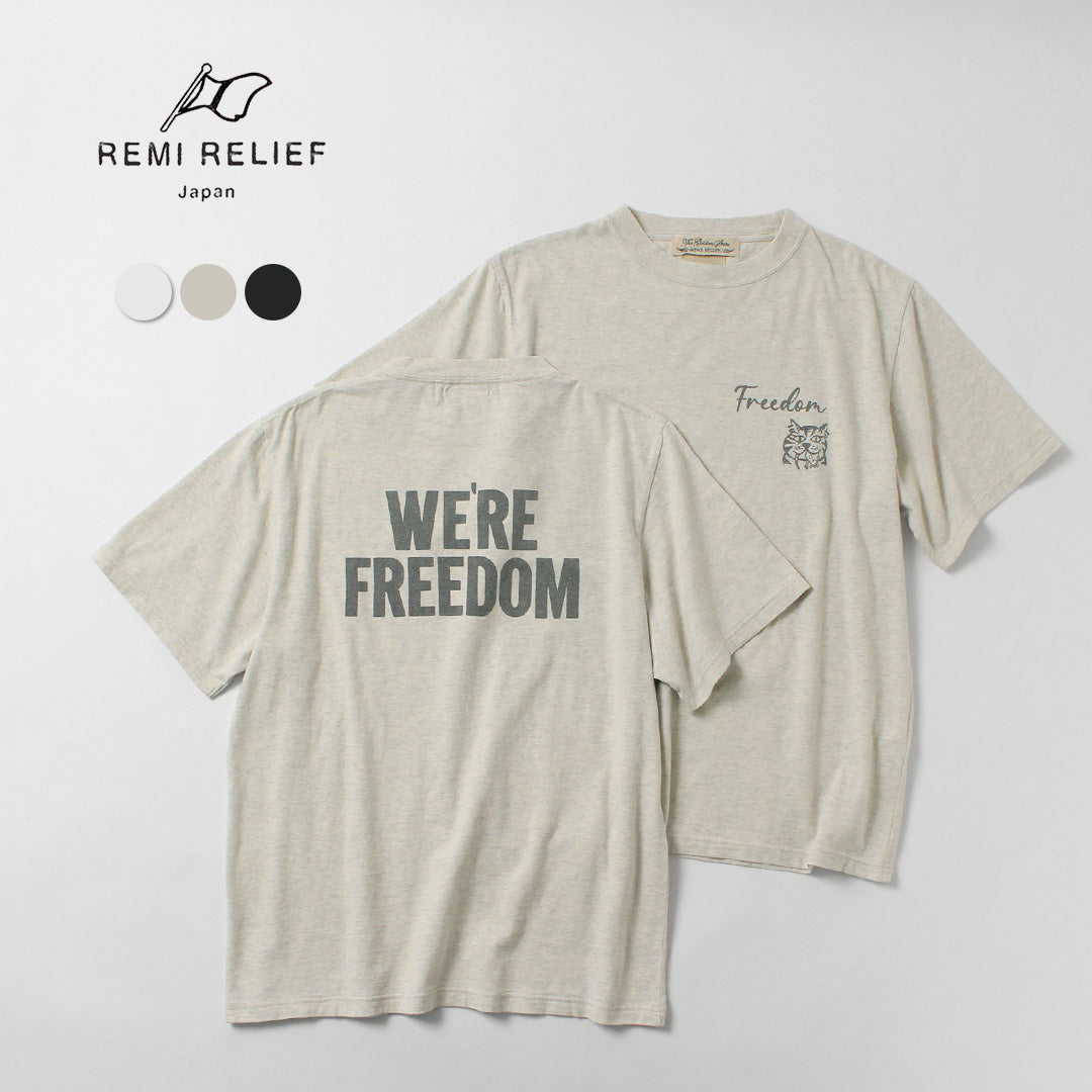 REMI RELIEF / HARD SP 加工 20/- 平纹针织常规 T 恤（FREEDOM）