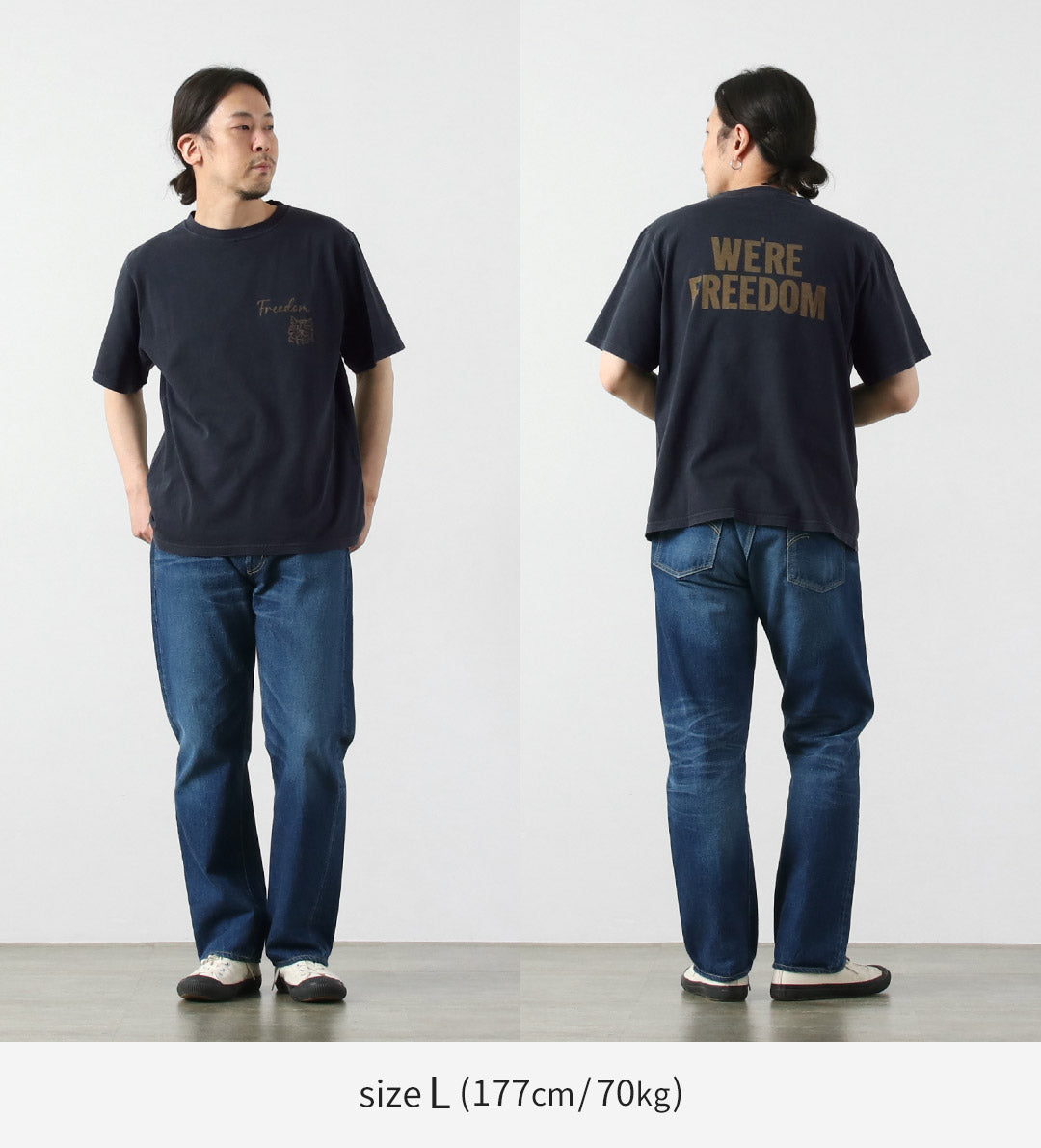 REMI RELIEF / HARD SP 加工 20/- 平纹针织常规 T 恤（FREEDOM）
