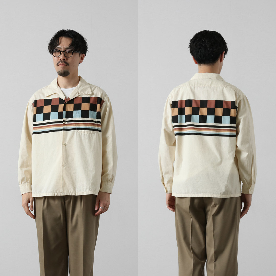 TOWNCRAFT / Printed Long Sleeve Loop Collar Shirt