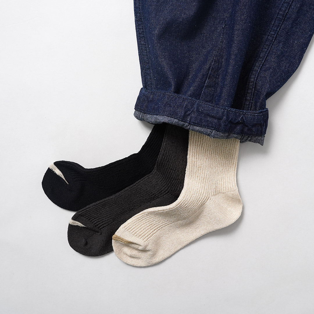 ROTOTO / Chaussettes côtelées en coton recyclé Washi
