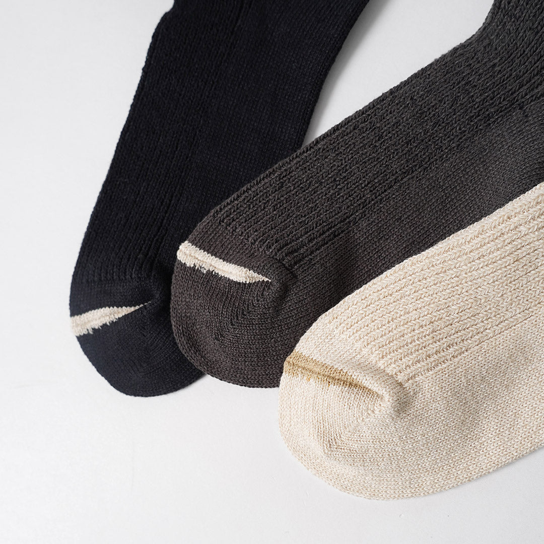 ROTOTO / Chaussettes côtelées en coton recyclé Washi