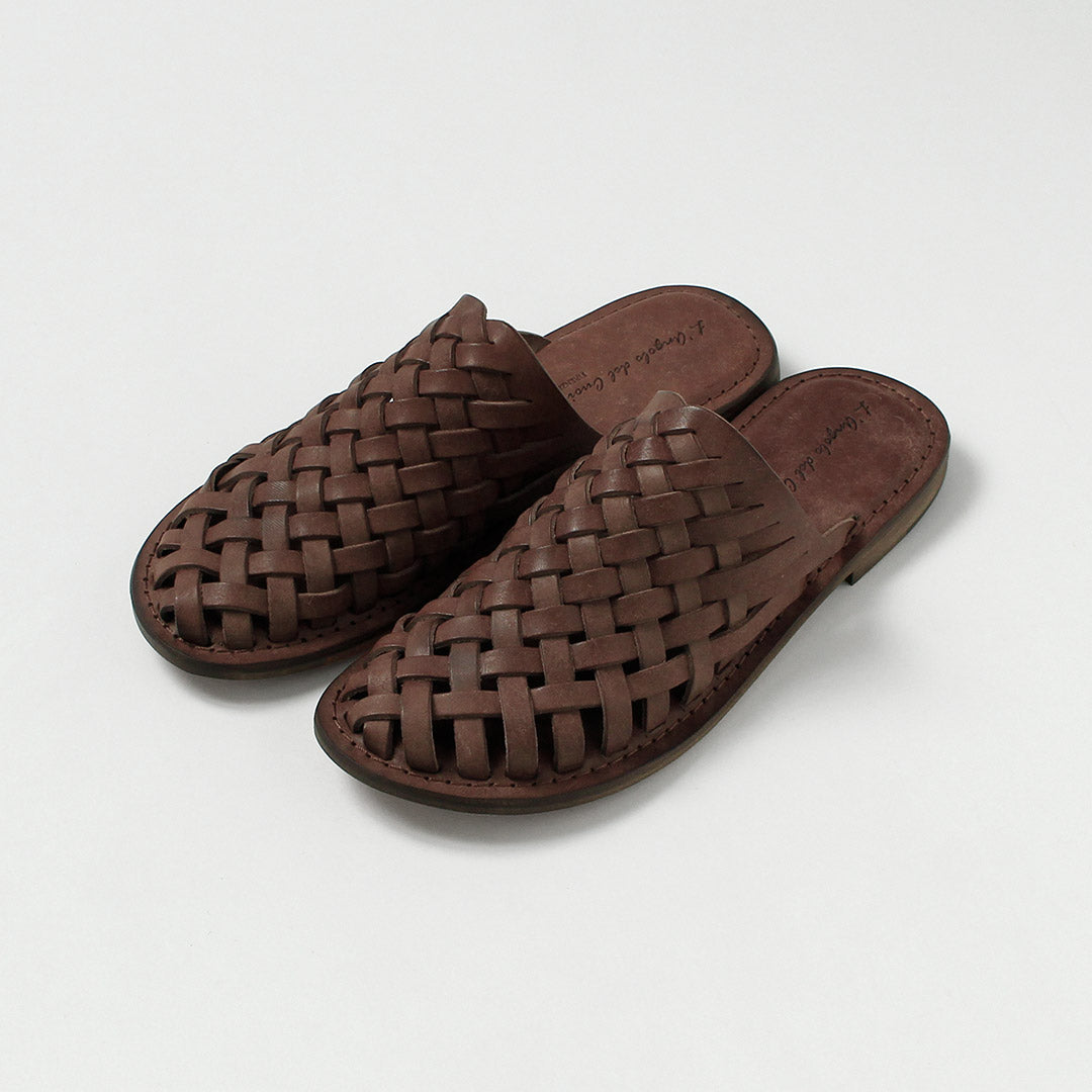 L'ANGOLO DEL CUOIO / Woven Leather Slide Sandals
