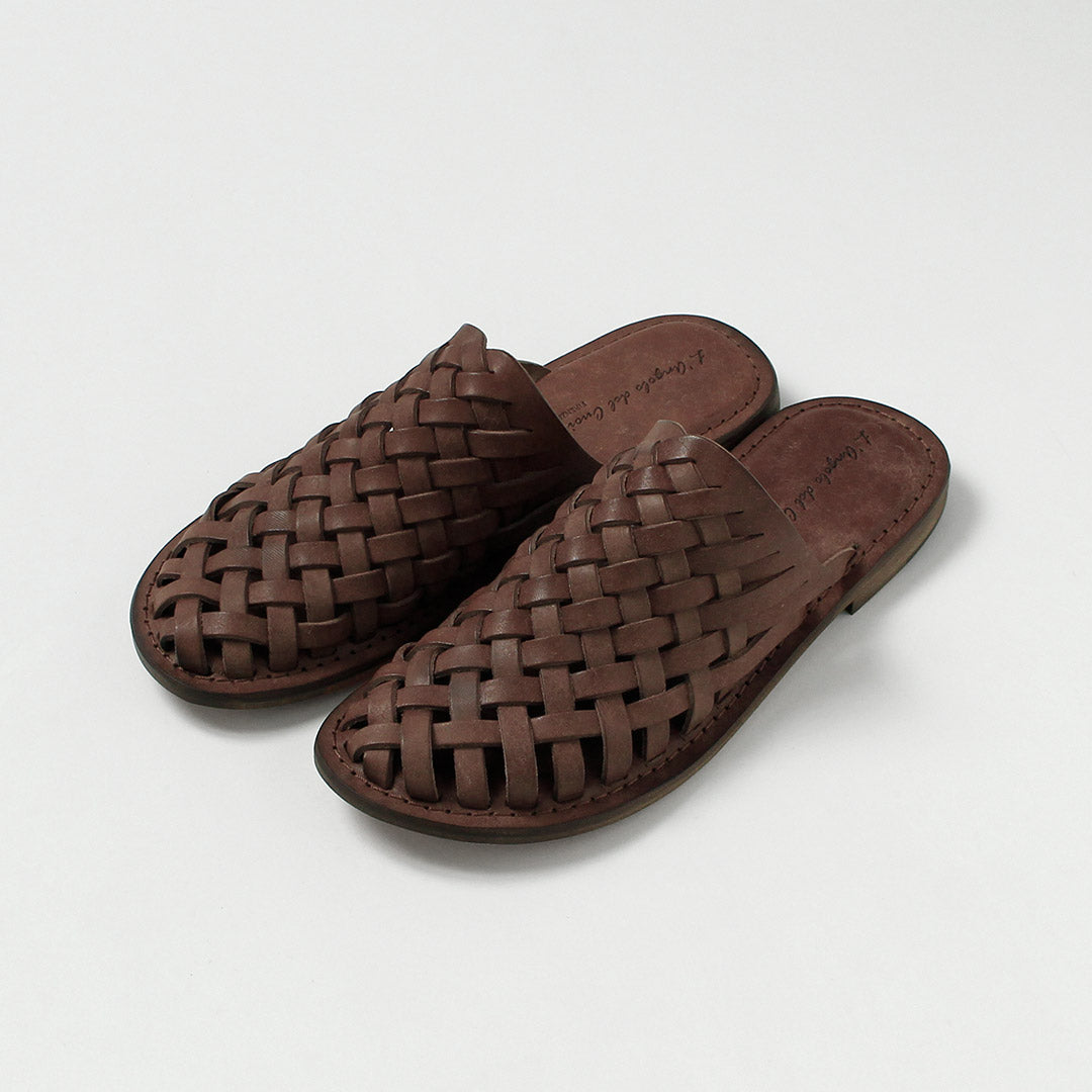 L'ANGOLO DEL CUOIO / Woven Leather Slide Sandals