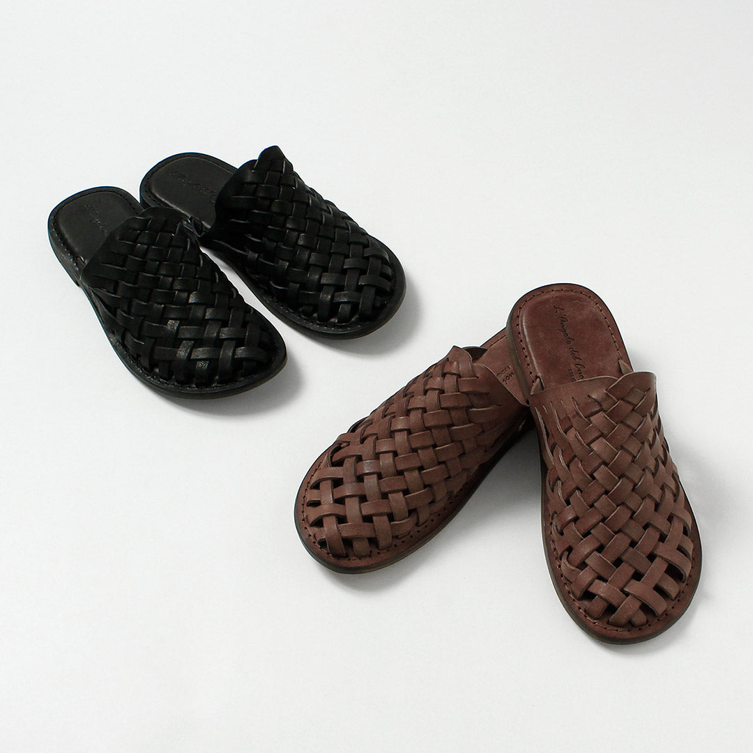 L'ANGOLO DEL CUOIO / Woven Leather Slide Sandals