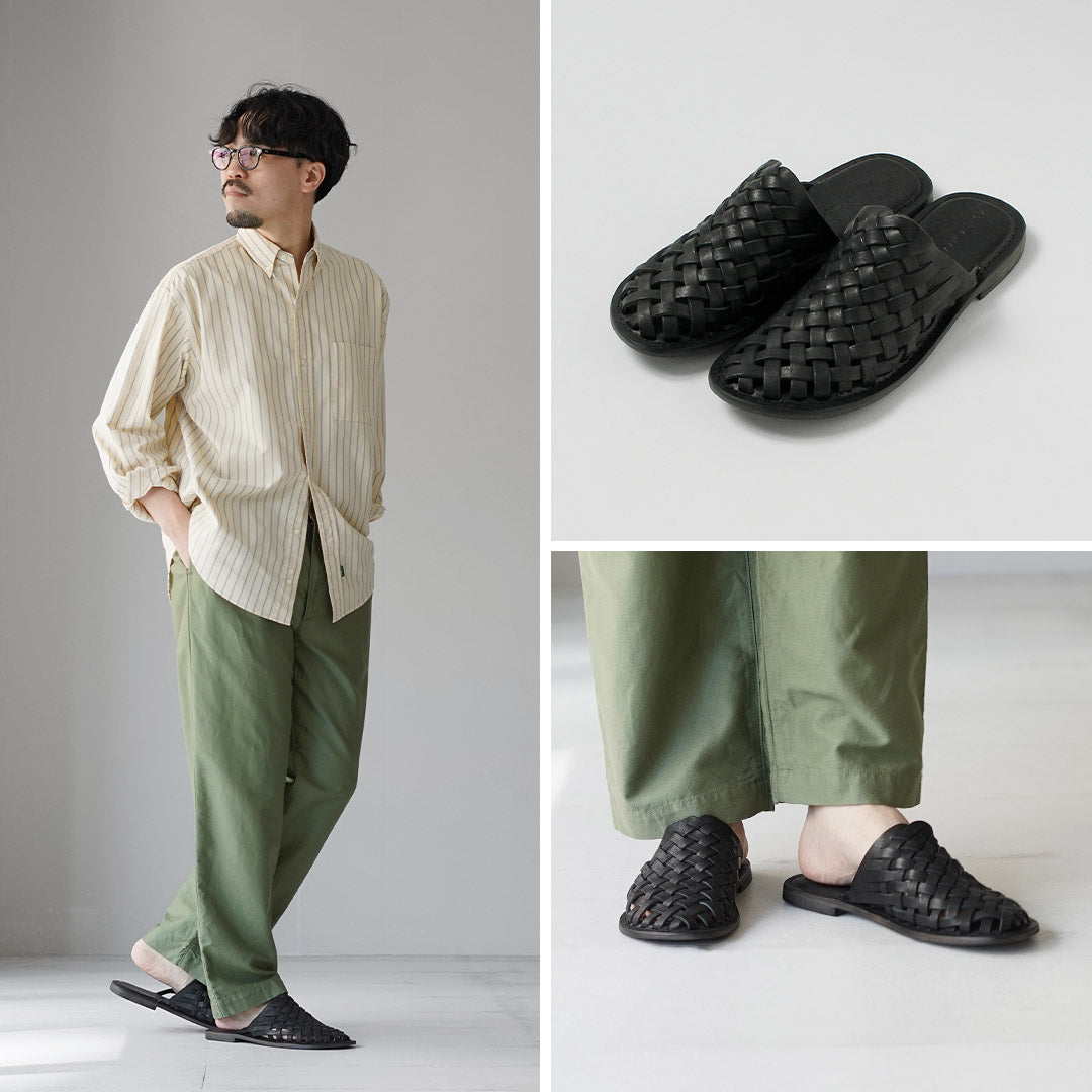 L'ANGOLO DEL CUOIO / Woven Leather Slide Sandals