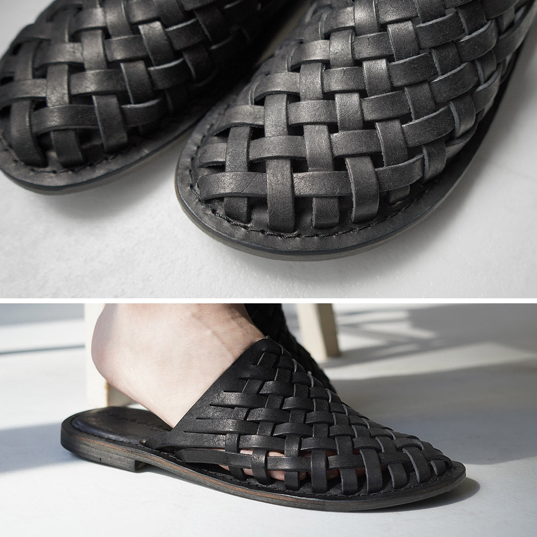 L'ANGOLO DEL CUOIO / Woven Leather Slide Sandals