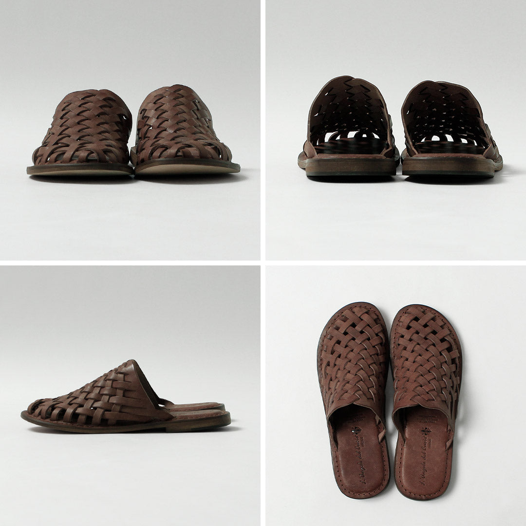 L'ANGOLO DEL CUOIO / Woven Leather Slide Sandals