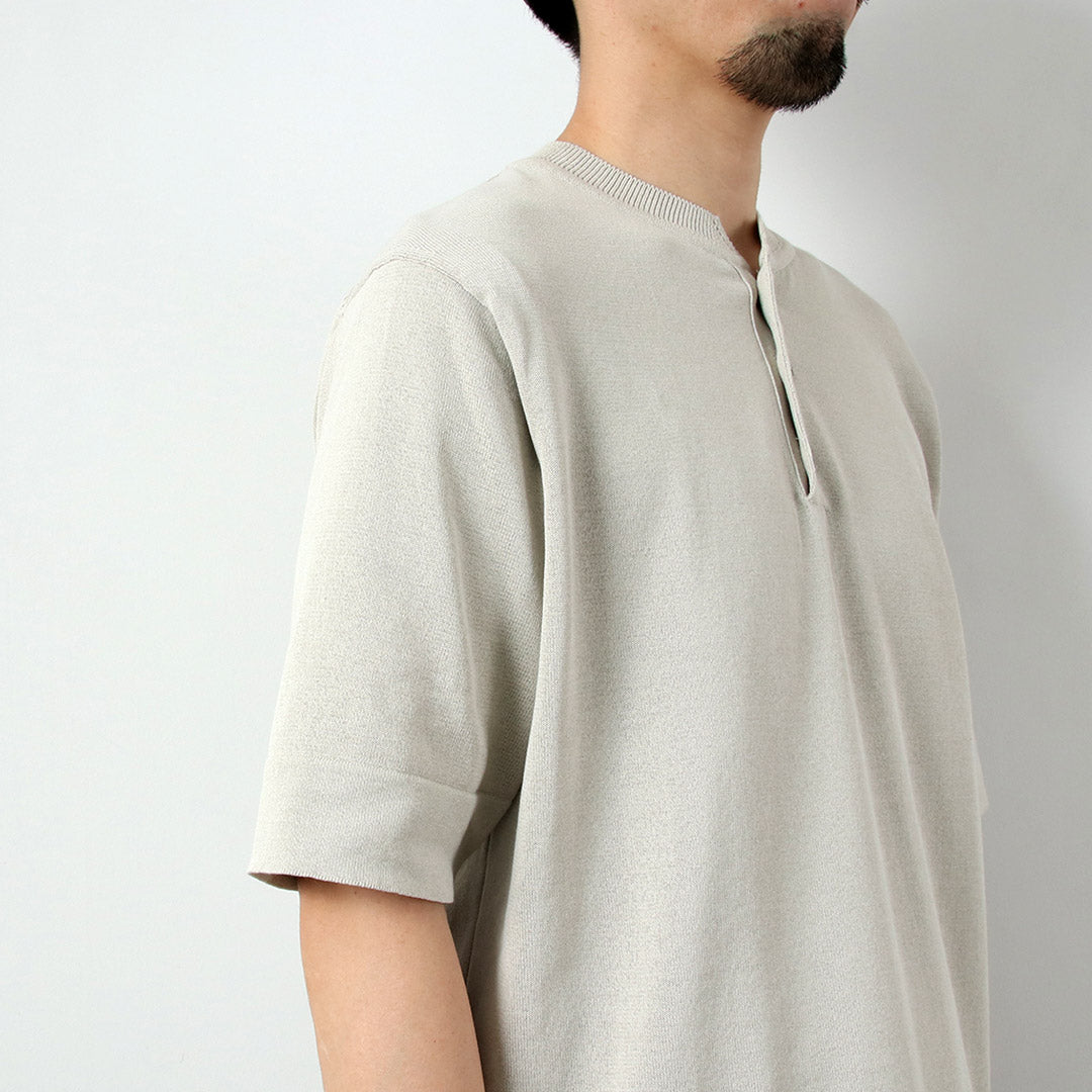 RINASCENTE / T-shirt en tricot à col Henley lavable hybride