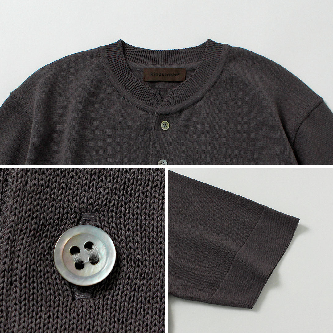 RINASCENTE / T-shirt en tricot à col Henley lavable hybride