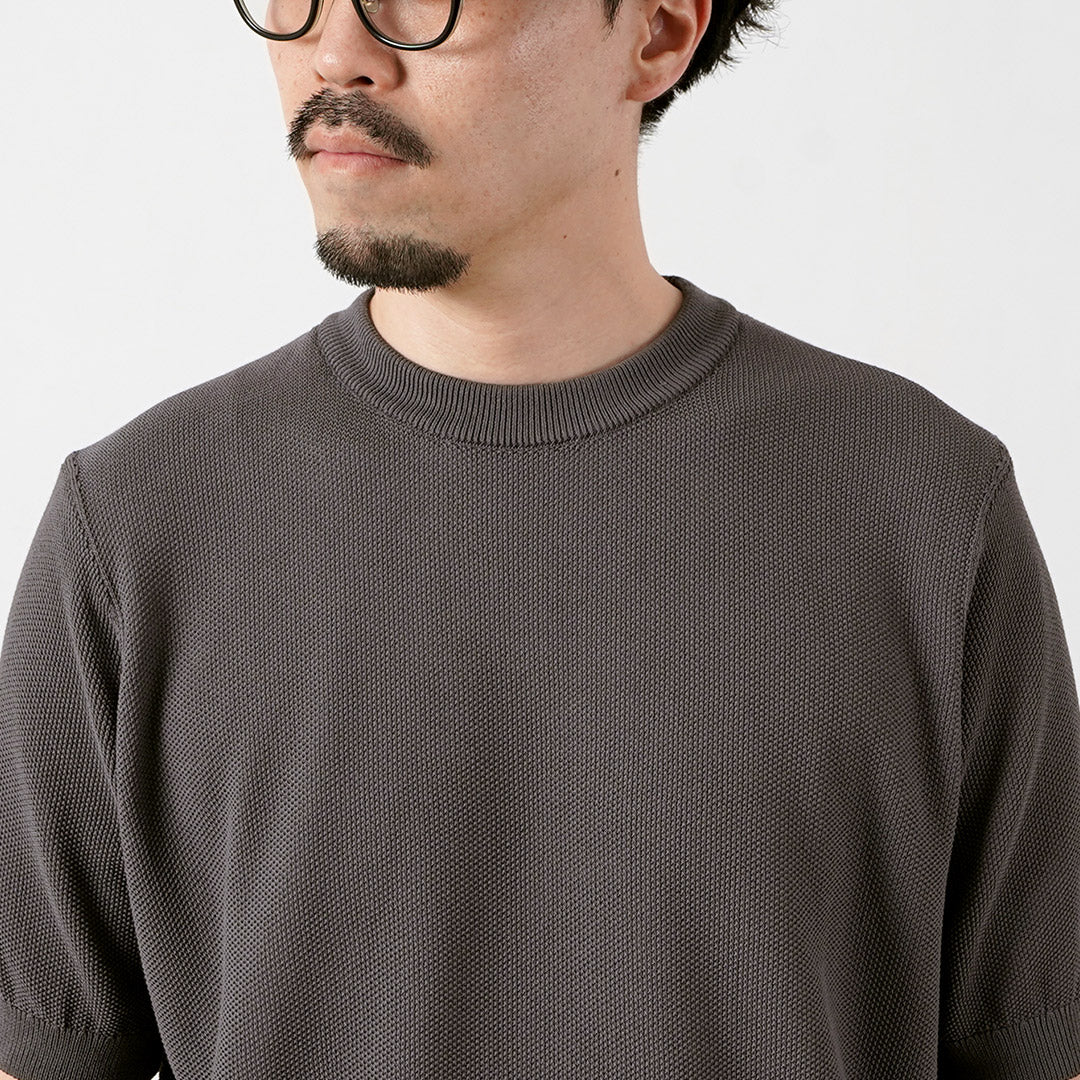 RINASCENTE / Hybrid Washable Pique Crew Neck Knit T-Shirt