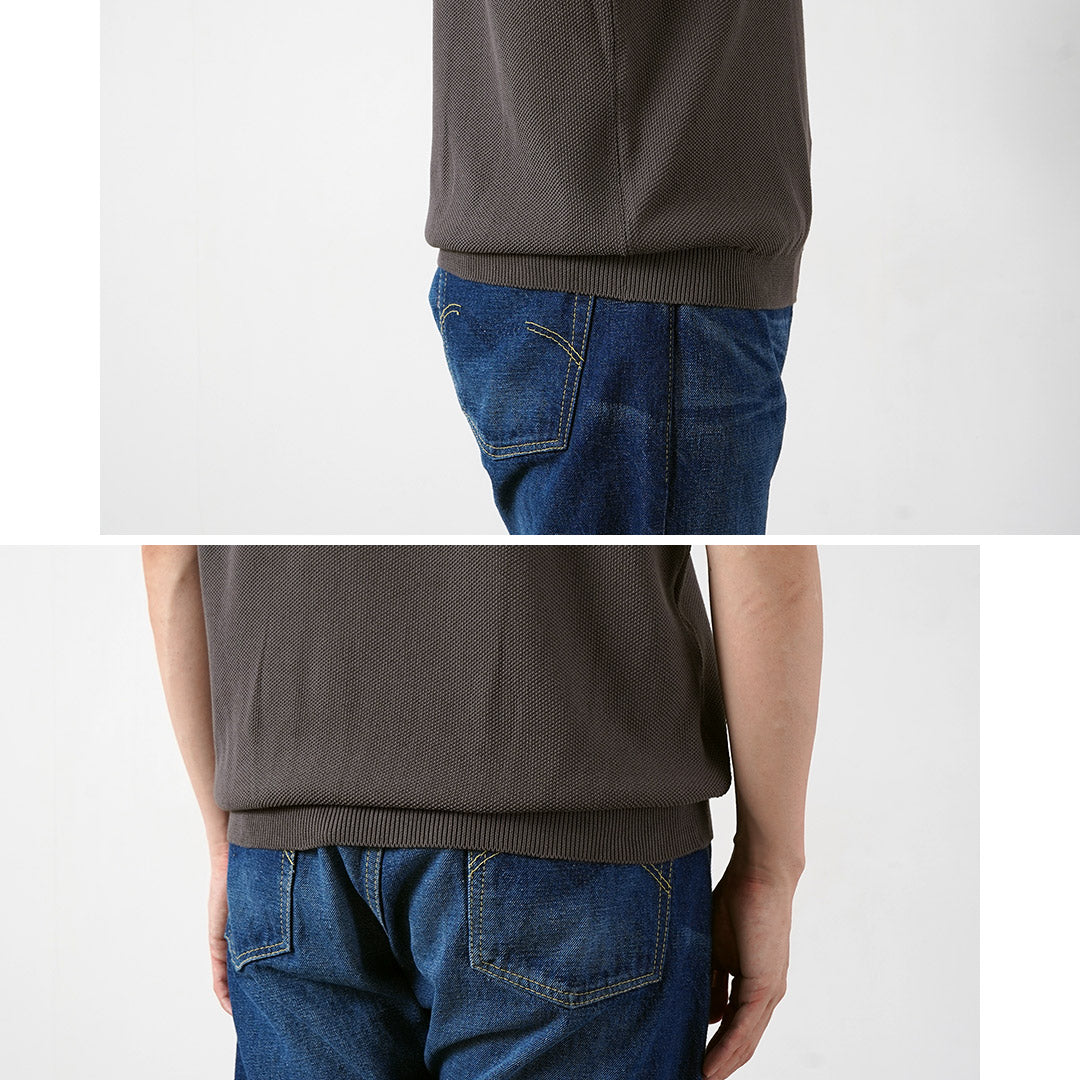 RINASCENTE / Hybrid Washable Pique Crew Neck Knit T-Shirt