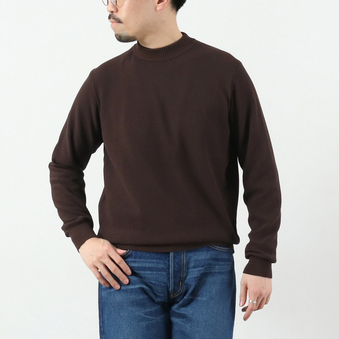 RINASCENTE / Hybrid Washable Kanoko Boat Neck Long Sleeve Knit T-Shirt