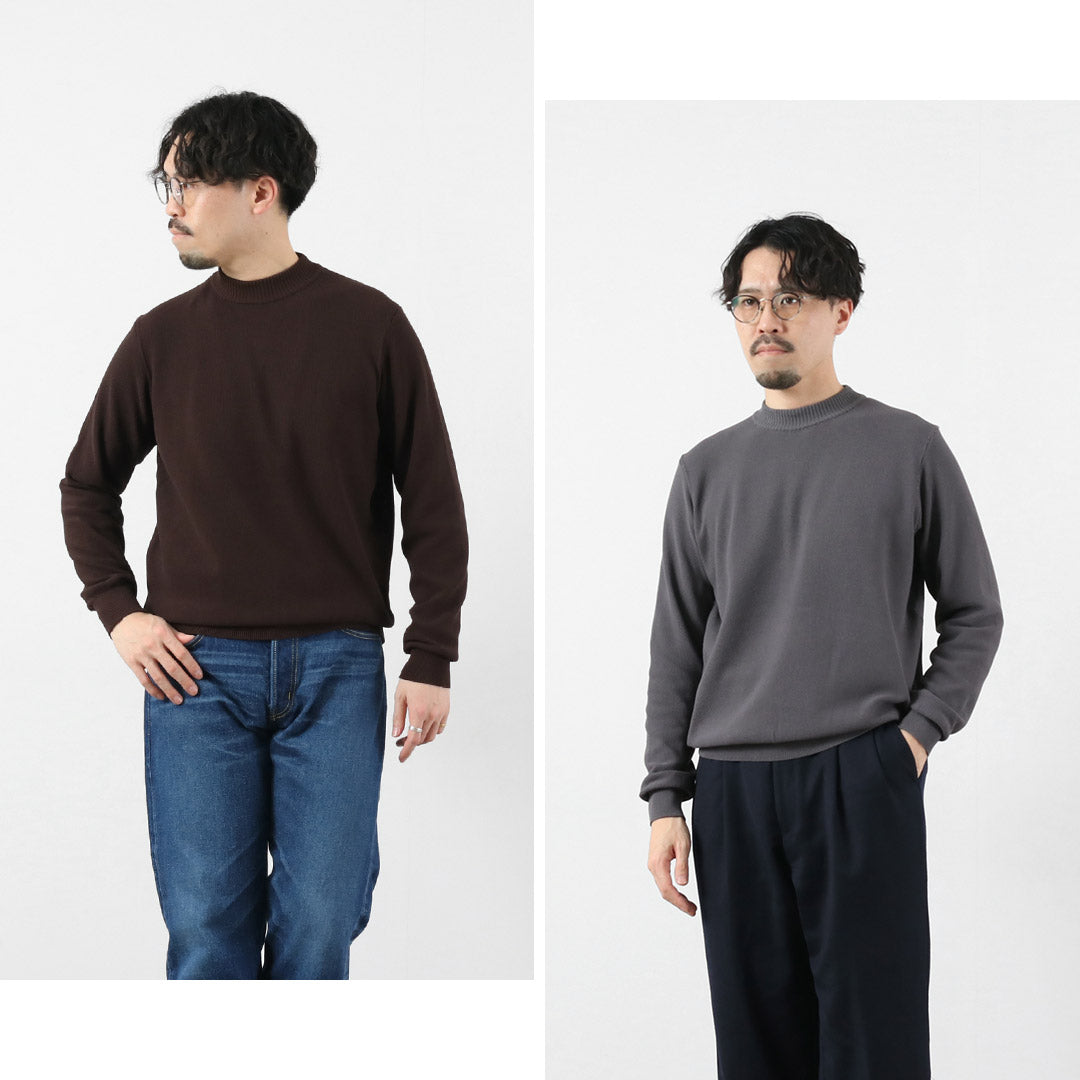 RINASCENTE / 하이브리드 워셔블 카노코 보트넥 긴팔 니트 티셔츠