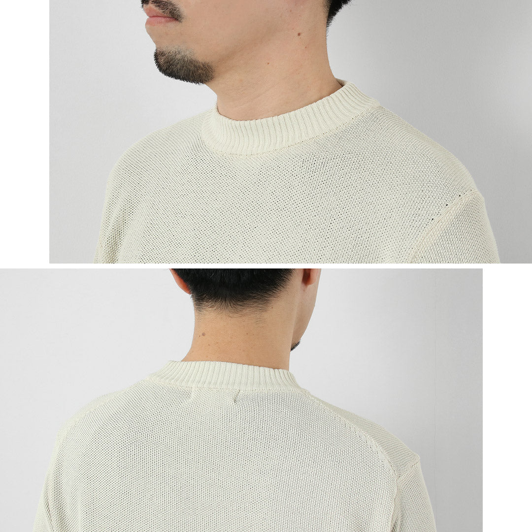 RINASCENTE / 하이브리드 워셔블 카노코 보트넥 긴팔 니트 티셔츠