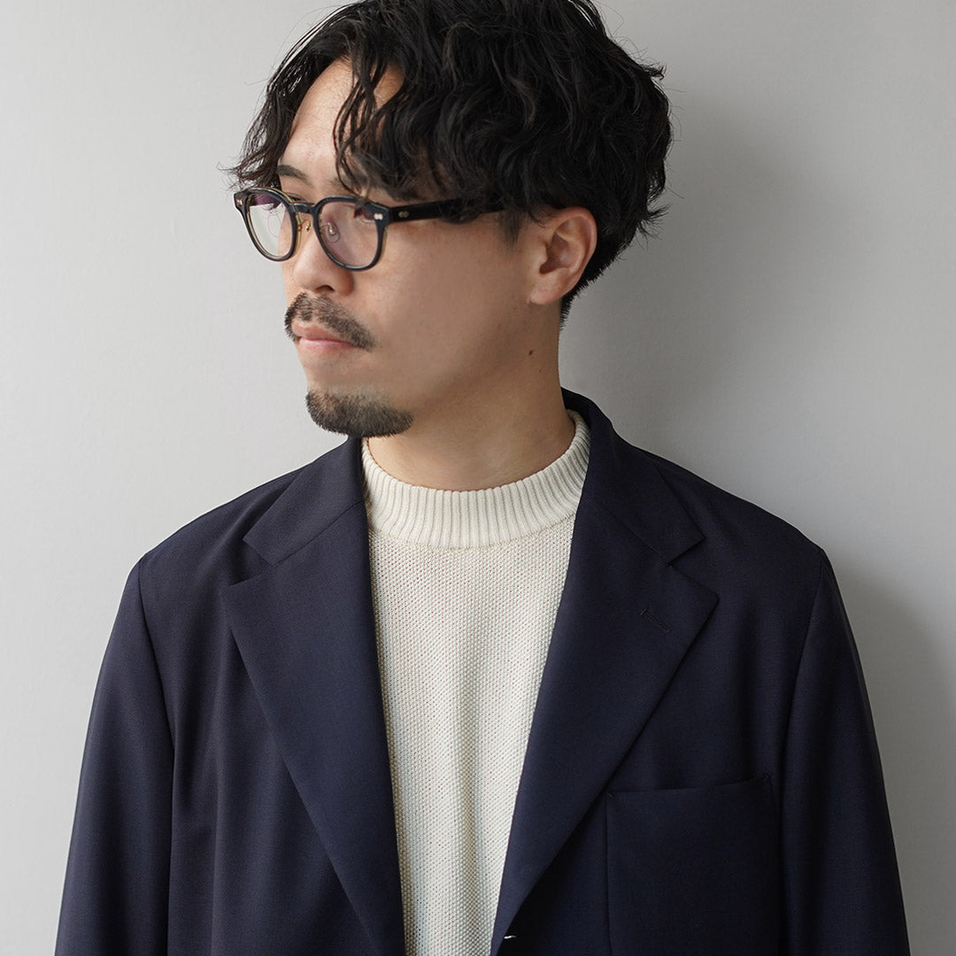 RINASCENTE / 하이브리드 워셔블 카노코 보트넥 긴팔 니트 티셔츠