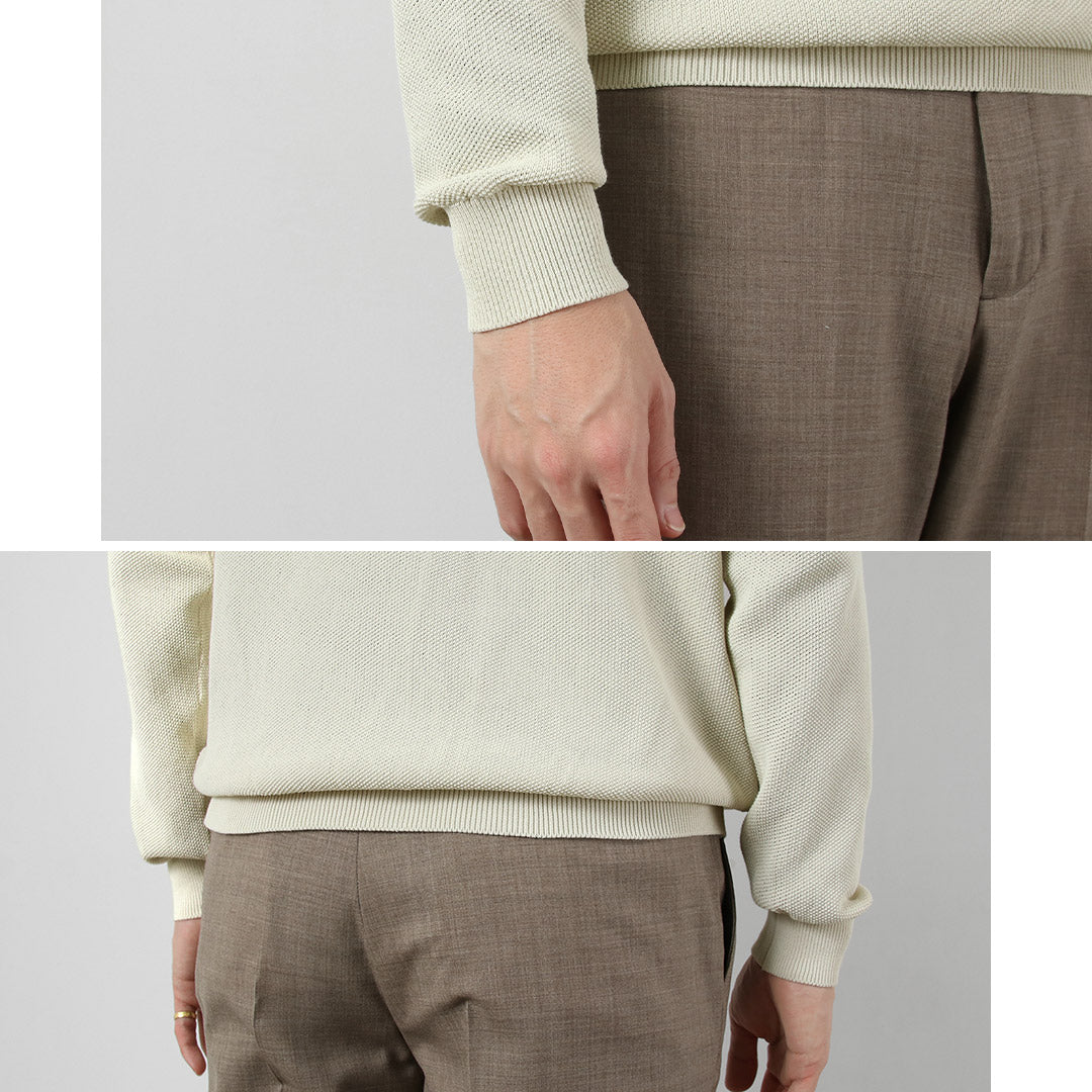 RINASCENTE / 하이브리드 워셔블 카노코 보트넥 긴팔 니트 티셔츠