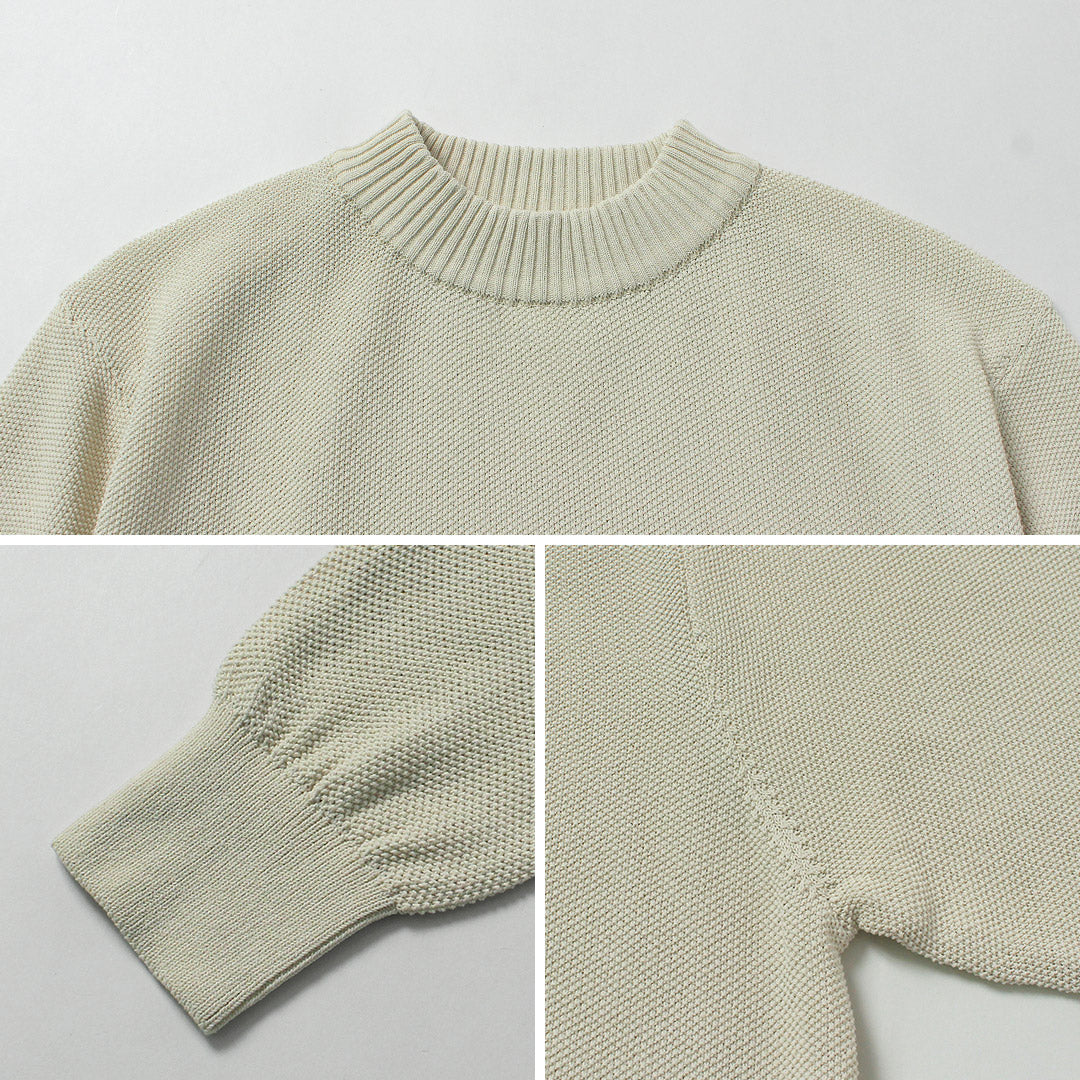 RINASCENTE / 하이브리드 워셔블 카노코 보트넥 긴팔 니트 티셔츠