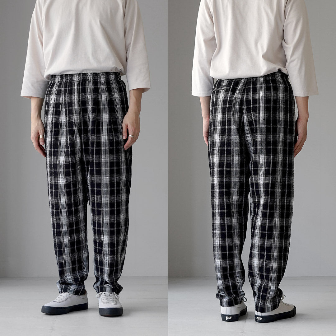 粗麻布服飾 / 泡泡紗格紋運動褲