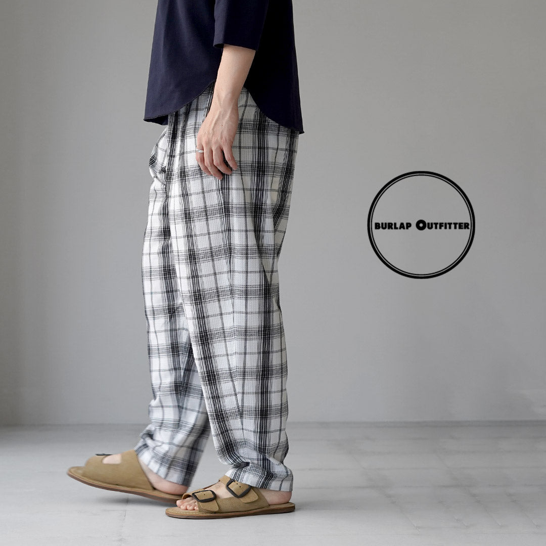 粗麻布服飾 / 泡泡紗格紋運動褲