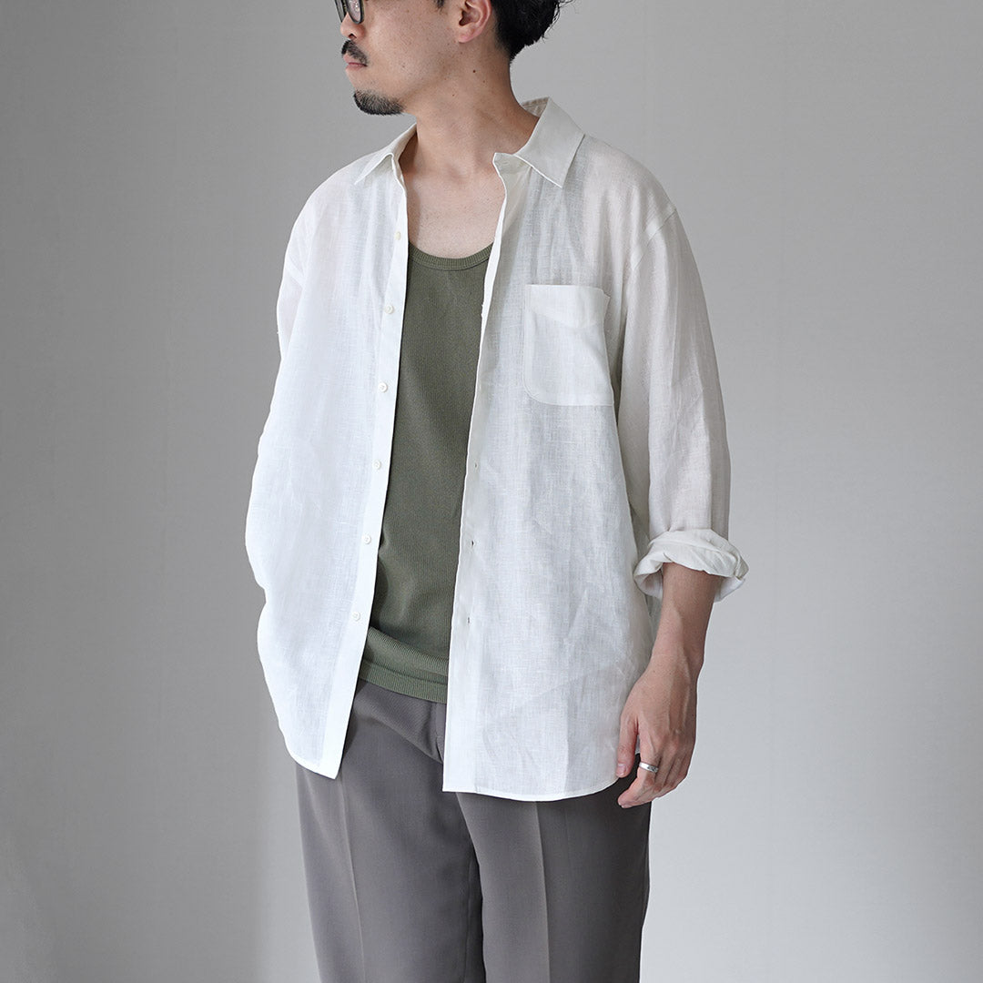 D.C.WHITE / Newport Linen Regular Collar Shirt