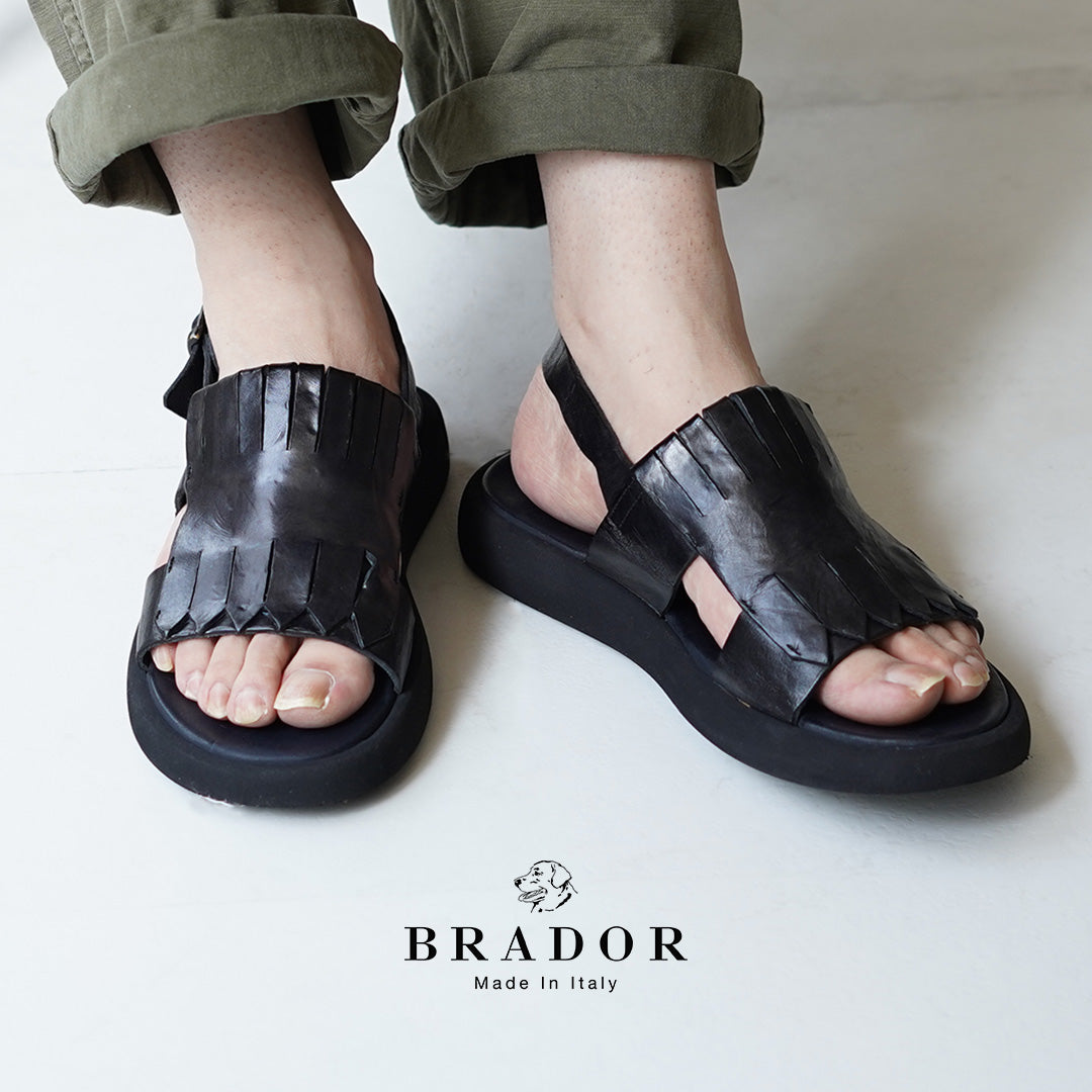 BRADOR / Fringe Platform Leather Sandals