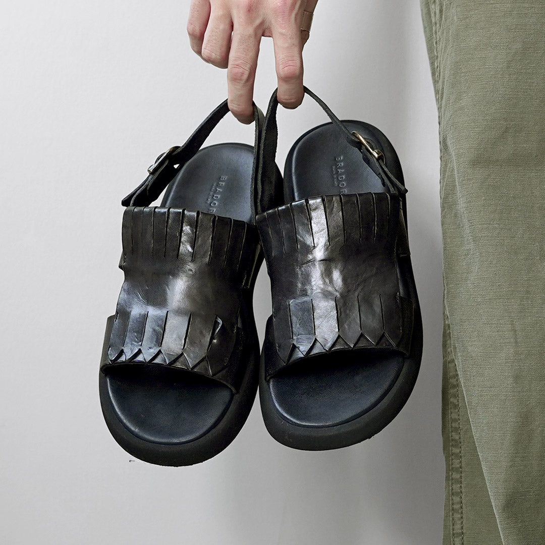 BRADOR / Fringe Platform Leather Sandals