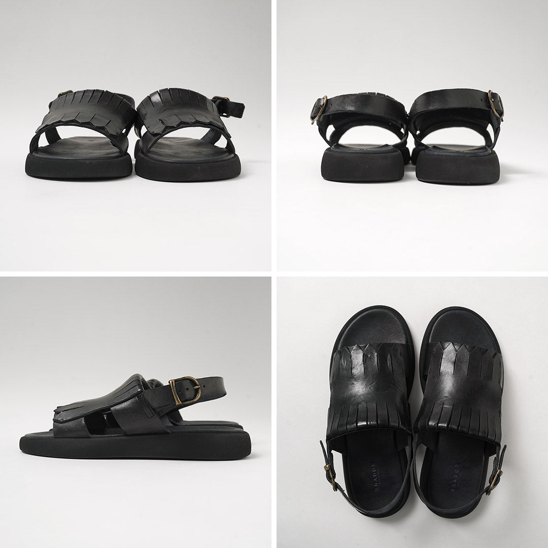 BRADOR / Fringe Platform Leather Sandals