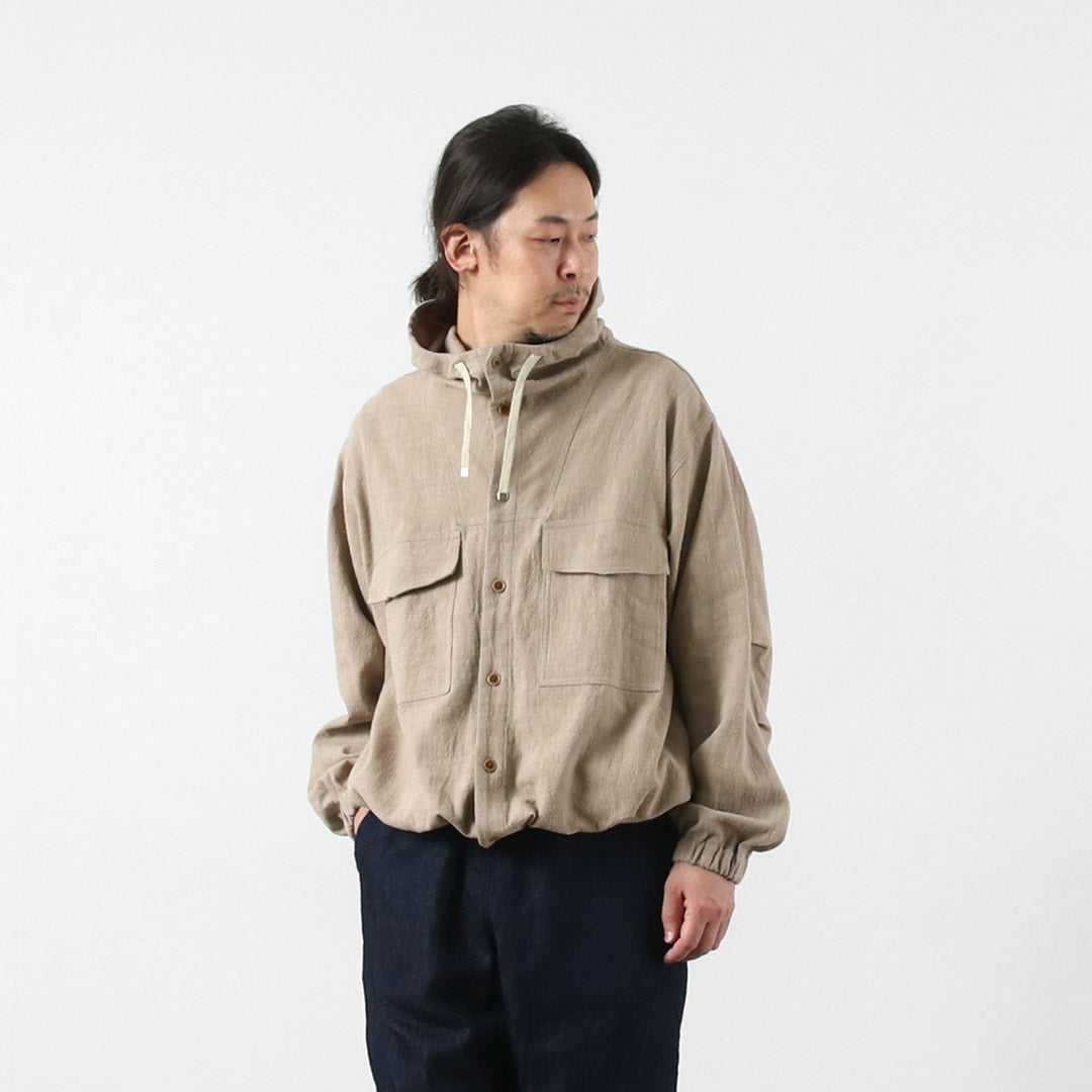 KEMA DESIGNS / Parka de plage inégale en lin et coton