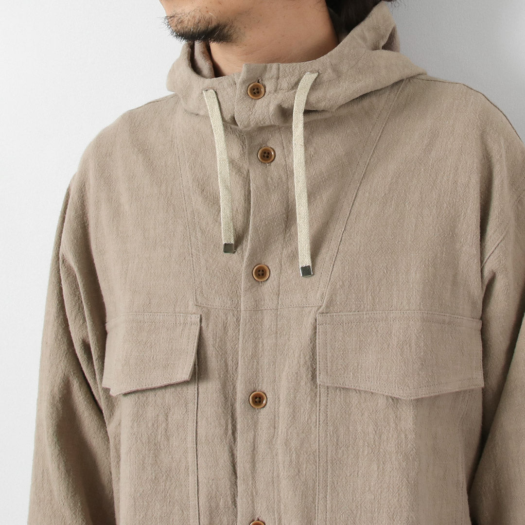 KEMA DESIGNS / Parka de plage inégale en lin et coton