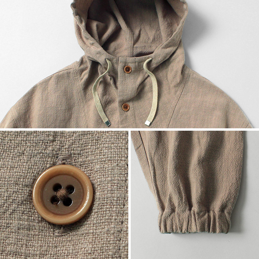 KEMA DESIGNS / Parka de plage inégale en lin et coton