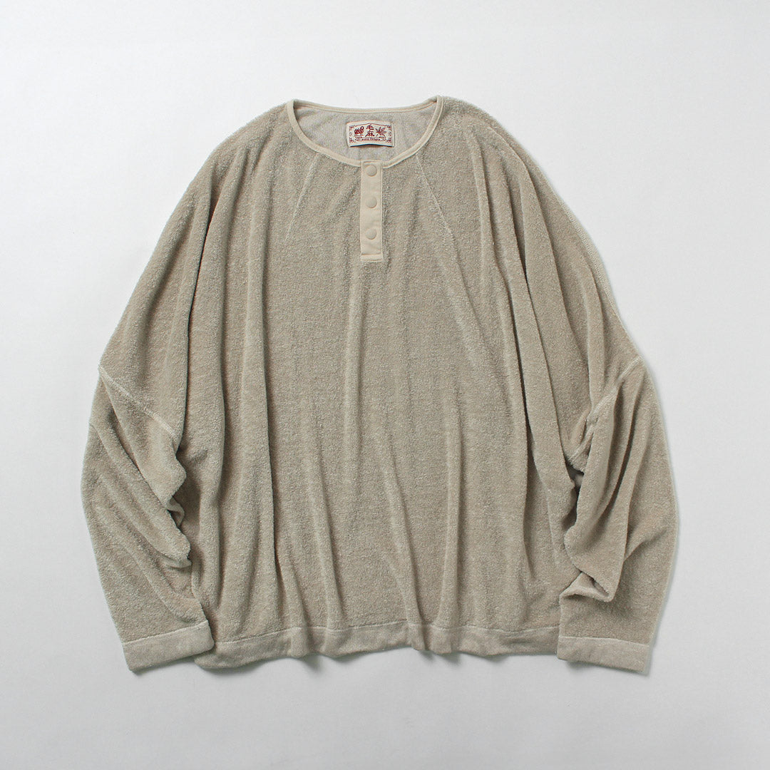 KEMA DESIGNS / 亚麻毛绒亨利领套头衫