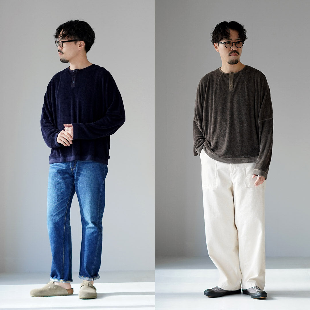 KEMA DESIGNS / Pull à col Henley en lin