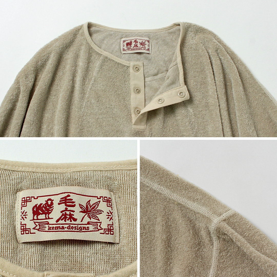 KEMA DESIGNS / Pull à col Henley en lin