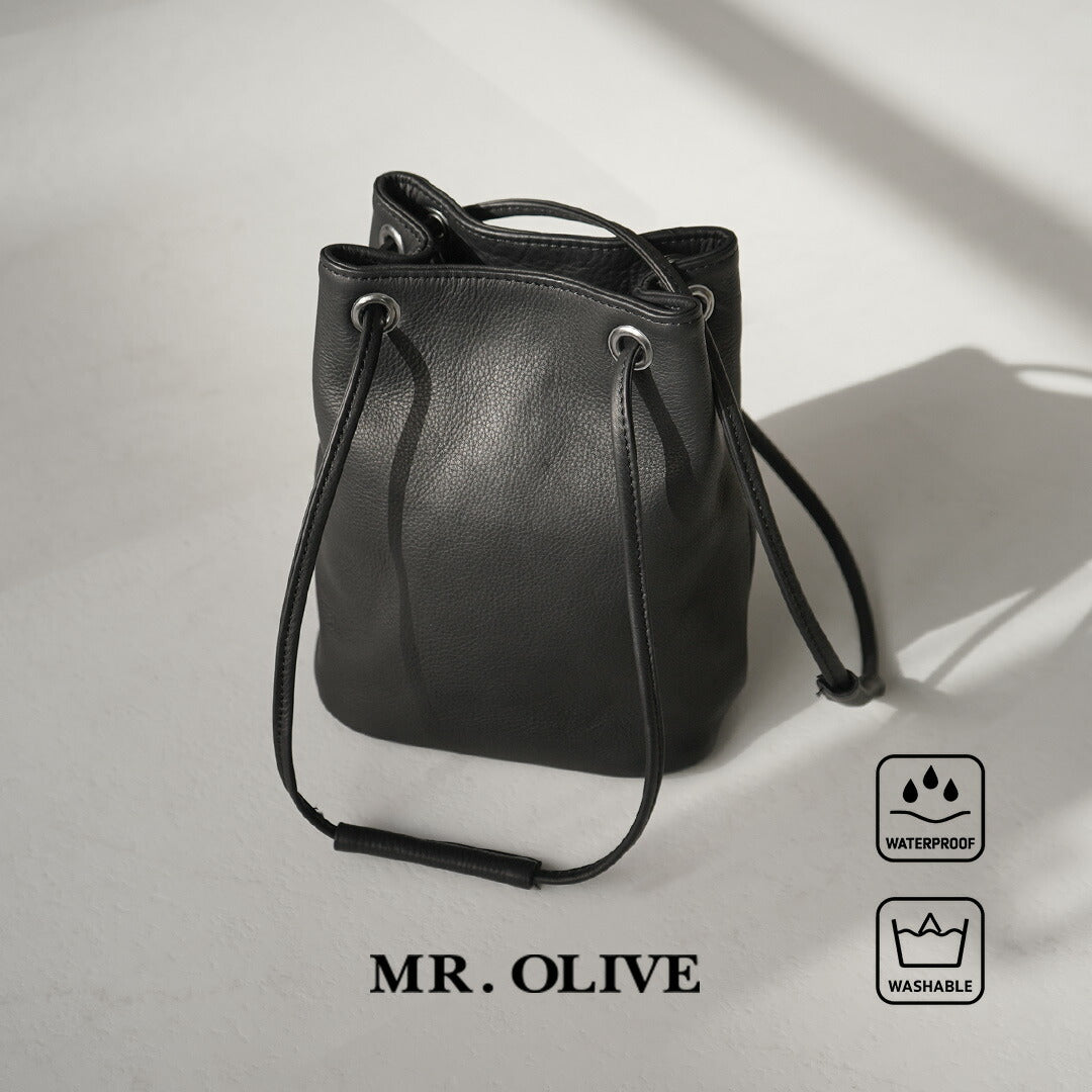 MR.OLIVE / 防渗透皮革 2 路小圆筒包